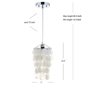 Cayla 7" Seashell LED Pendant Pendant - JONATHAN Y